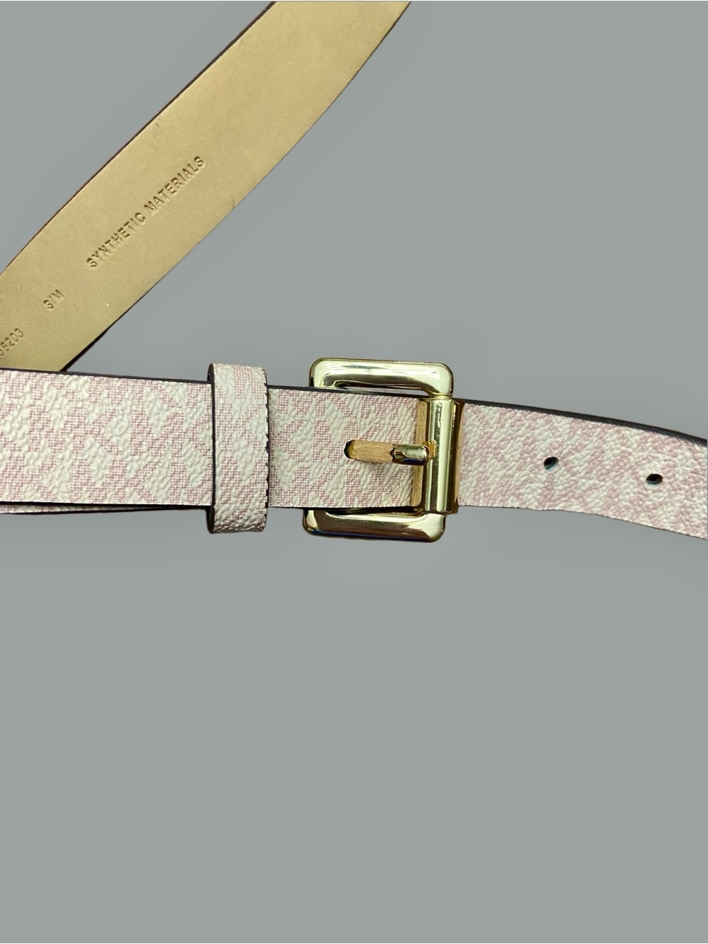 MICHAEL KORS Ballet Pink & Cream Signature Logo Center Stripe Belt Bag -M 29-32” - Picture 8 of 12